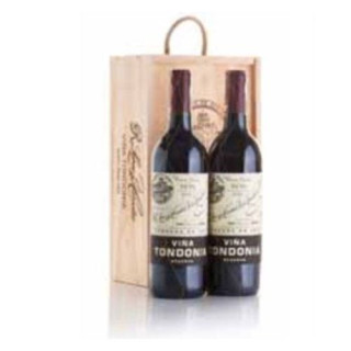 Case wood 2 bottles red Wine Viña tondonia estate reserve