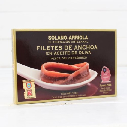 Anchovies from Santoña in Olive HIGH RESTORATION 120 g Solano Arriola