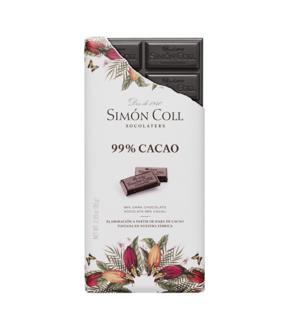 Tableta Chocolate Artesanal 99% cacao, 85 gr