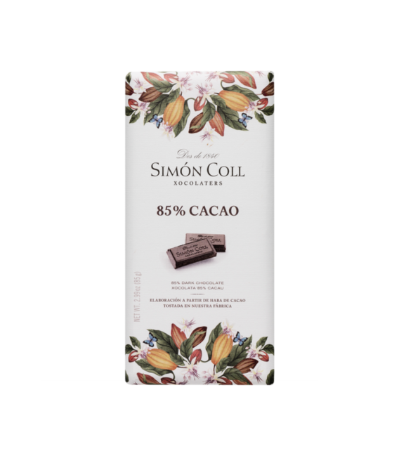 Tableta chocolate artesanal 85% cacao, 85 gr