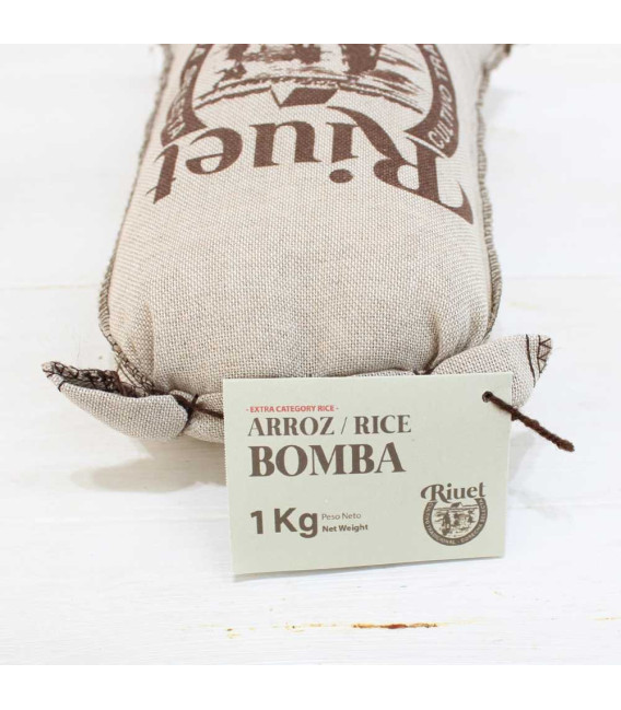 Arroz Bomba con D.O.P. Saco de tela 1 kg