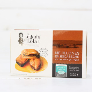 Mejillones en escabeche de las rías gallegas 8/12,118 grs, L.Lola