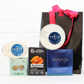 Black Gourmet Gift Bag with Bow nº1