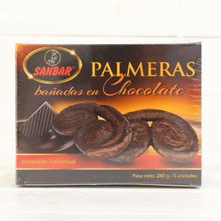 Palmeras de Hojaldre con Chocolate de Unquera, 5 unidades
