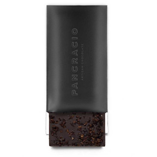 Tafel dunkler Schokolade mit Federn und Salzblume, 100 grs
