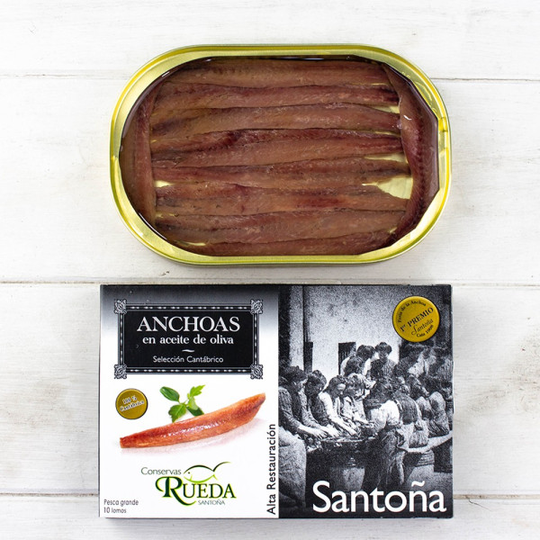 Anchovies of Santoña in Olive Oil HIGH RESTORATION 130 grs. Rueda