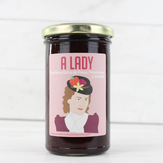 Marmelade "A LADY" von Erdbeere mit Himbeere und Vanille, 300 gr.