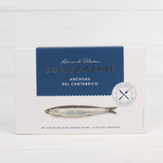 Anchovies from Santoña in EVOO 6 Large Fillets, Don Bocarte