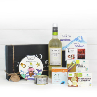Gourmet Gift Basket Galicia, Anchovies and Wine