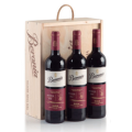 Cas en bois de 3 bouteilles de vin rouge Beronia Crianza