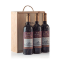 Cas en bois de 3 bouteilles de vin rouge Muriel Reserva